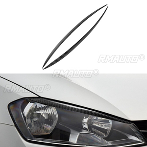 1 par de cubiertas de fibra de carbono real para faros delanteros de coche, para Volkswagen Golf 7 GTI GTD 7 MK7 2014 2015 2016 - Product Image 1