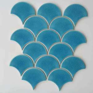 Mosaico Cerámico para Piscina con Diseño Moderno de Sirena y Patrón de Grietas de Hielo, Mosaico con Revestimiento de Malla para Piso de Ducha Cortado con Chorro de Agua - Product Image 3