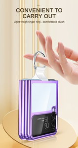 Funda plegable para teléfono samsung <span class=keywords><strong>z</strong></span> <span class=keywords><strong>flip</strong></span> 4, carcasa electrochapada para pc, samsung <span class=keywords><strong>galaxy</strong></span> <span class=keywords><strong>z</strong></span> <span class=keywords><strong>flip</strong></span> <span class=keywords><strong>3</strong></span> - Product Image 4