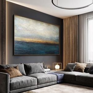 Peinture à l'huile abstraite texturée faite à la main, art mural sur toile peint à la main pour la décoration de salle de bain d'hôtel de luxe - Product Image 5