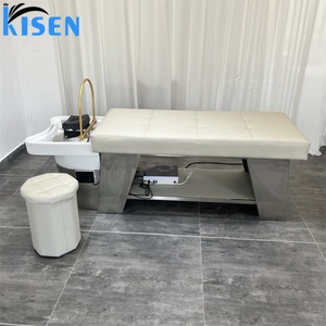 Kisen Hot Sale <b>Grey</b> Hydraulic Massage Shampoo Chair Bed Salon Shampoo Bowl and Chair With Storage <b>Cabinet</b> - Product Image 5