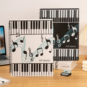 Wholesale Black And White 2‑Color <b>A4</b> Coil Music Sheet <b>Folder</b> Custom Music Organizer For Music School Supplies - Product Image 3
