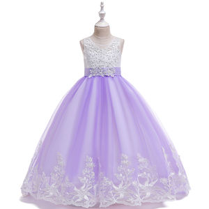 Hot Selling Designer Kids Clothes Little Girl Ball Gowns Flower Girls Long Dress LP-231 - Product Image 3