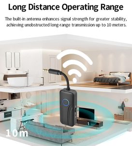 Transmisor y <span class=keywords><strong>Receptor</strong></span> <span class=keywords><strong>Bluetooth</strong></span> 6.0 2 en 1, Adaptador Inalámbrico <span class=keywords><strong>de</strong></span> Audio AUX <span class=keywords><strong>de</strong></span> 3.5 mm para Avión, Compatible con 2 Dispositivos para Auto, Avión y TV - Product Image 5