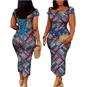 Robes Dashiki Africaines pour Femmes Coupe Ajustée en Coton Brodé Imprimé Africain Ankara Mode Nigériane Robes de Soirée d'Été 5085 - Product Image 2