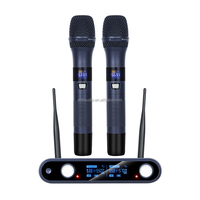 Système de microphone sans fil professionnel UHF pour karaoké, microphone à condensateur avec fonction de mise sur sourdine automatique, 120 dB, pour performances de karaoké en famille