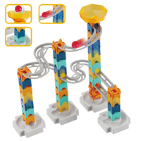 Blocs de construction DIY pour circuit de billes spatiales, 47 pièces, jeu de course de billes, blocs de construction pour circuit de billes, jouets de jeu spatial, billes, tuiles, blocs, circuits de billes