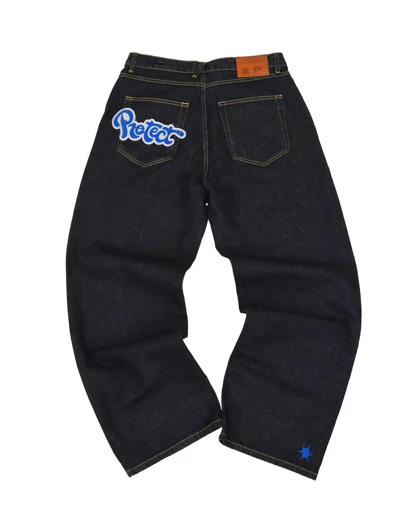 Custom Streetwear Heren Y 2K Broek Custom Jeans Vintage Losse Straight Denim Broek Heren