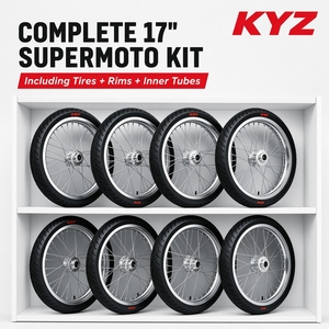 Ensemble de pneus <span class=keywords><strong>semi</strong></span>-slicks de course KYZ Surron 17 pouces avec chambre à air pour Supermoto, haute performance pour la piste et l'extérieur - Product Image 6