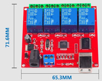 Pilote gratuit Contrôleur intelligent pour PC 4 canaux 5V 12V 24V Module de commutation de relais USB Carte d'extension de relais pour maison intelligente