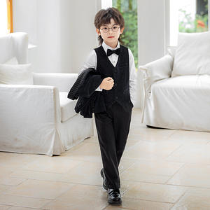 Conjunto <span class=keywords><strong>de</strong></span> Pantalones <span class=keywords><strong>de</strong></span> Lentejuelas <span class=keywords><strong>para</strong></span> Niños, Estilo Formal, <span class=keywords><strong>para</strong></span> Fiestas <span class=keywords><strong>de</strong></span> Año Nuevo, Presentaciones, Actuaciones, con Flores, <span class=keywords><strong>de</strong></span> Poliéster Teñido, Estilo Combinable - Product Image 2