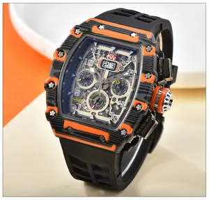 Jam tangan mewah Richard fitur penuh Logo kustom jam tangan bisnis pria kuarsa terbaru