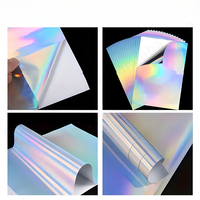 Papel adhesivo de impresión de inyección de tinta holográfica en blanco A4 para impresora de inyección de tinta