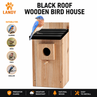 Nichoir à oiseaux en bois personnalisé avec logo, pour l'extérieur, suspendu, avec ventilation supérieure et fond en maille amovible