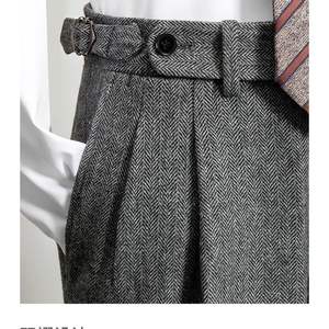 Pantalon Napolitain OEM, coupe ajustée, taille haute, léger, en coton, style italien, décontracté, jambe droite, long - Product Image 6