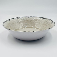 Assiettes et bols vintage en mélamine 20,5/27 cm, ensemble tricoté avec bord craquelé, vaisselle pour usage quotidien et fêtes