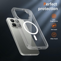 Pour Xiaomi 15T Pro PC TPU 2 en 1 étui clair magnétique robuste Protection contre les chutes Anti jaunissement antichoc protéger étui Transparent