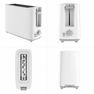 229206 CE/GS 110V 240V 500W <span class=keywords><strong>Grille</strong></span>-<span class=keywords><strong>pain</strong></span> électrique mini 1 tranche, réglable 7 niveaux de brunissage, compact et fin, économique - Product Image 2