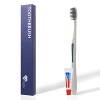 Kit d'articles de toilette jetables personnalisés avec logo d'hôtel, ensemble d'articles de toilette secs pour salle de bain d'hôtel, ensemble d'articles de toilette en paille de blé