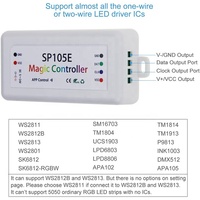 Controlador de Luces LED Mágico con Bluetooth SP105E para Tiras LED de Píxeles Programables y Direccionables WS2811 WS2812B WS2801 SK6812