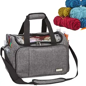 대용량 새로운 디자인 휴대용 뜨개질 원사 크로 셰 뜨개질 후크 보관 가방 양모 원사 맞춤형 니트 가방