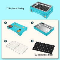 Grille de barbecue jetable, boîte de poêle de barbecue portable en carbone