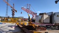 Grue de toit HAISHAN 16T 30m à flèche, motorisée, à engrenages, haute efficacité