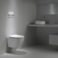 WC suspendu de luxe à chasse d'eau silencieuse en vortex, forme ronde