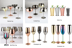 Taça de Vinho Dourada em Aço Inoxidável, Inquebrável para Martini, Coquetel, Champanhe e Vinho Tinto, de Metal Colorido e Personalizável - Product Image 6