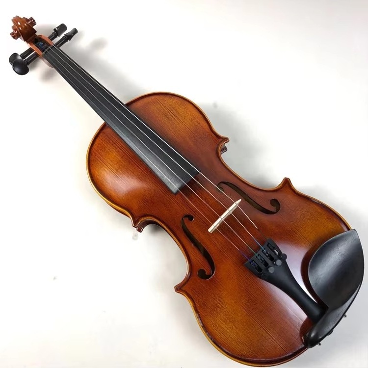 Matte Finish Solid Wood Violin for Kids Students Beginners 4 Strings with Ebony Bow & Maple Back/Side Spruce Face Material