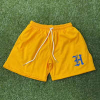 Shorts de basket-ball personnalisés avec logo, sublimation, broderie couleur, logo, au-dessus du genou, 5 pouces, pour hommes, respirants, en mesh