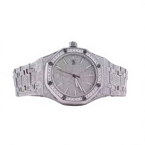 Reloj de Cuarzo Cuadrado de Aleación para Hombre, 42 mm, Bisel con Diamantes, Cristal de Zafiro, Cierre de Hebilla Analógico de Lujo - Product Image 1