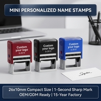 Sello Rectangular Mini Personalizado S-2610 26x10mm, Sello de Nombre y Firma Autoentintable, OEM ODM, Uso de Oficina