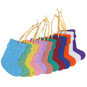 Ornamento Natalizio a Forma di Calza con Logo Personalizzato, Carta Seminabile, Decorazione Festiva Ecologica da Appendere, Regalo all'Ingrosso - Product Image 5