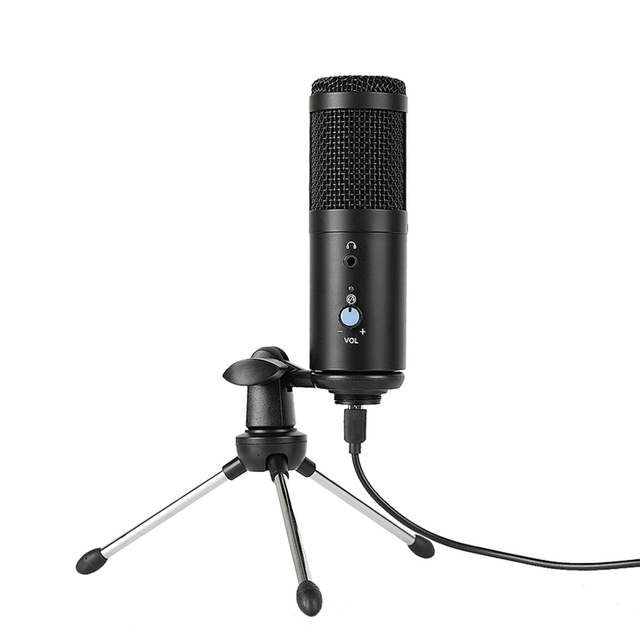 Condenser USB Wired Microphone Aluminum Alloy CE Certified for Computer Laptop Professional Recording Studio Noise Cancelling