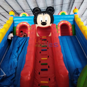 Gran Castillo Inflable con Tobogán de <span class=keywords><strong>Mickey</strong></span> <span class=keywords><strong>Mouse</strong></span>, Parque de Diversiones al Aire Libre para Niños, <span class=keywords><strong>Aventura</strong></span> con Obstáculos - Product Image 1