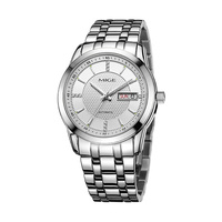 Relojes Mecánicos Minimalistas Personalizados OEM de 40 mm para Hombre, Calendario y Día de la Semana, Reloj Automático de Acero Inoxidable 316L con Correa Plateada