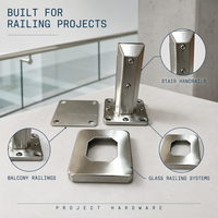 Support de sol moderne en acier inoxydable 2205 avec verre de 10-12 mm pour systèmes de clôture de piscine, accessoire de garde-corps