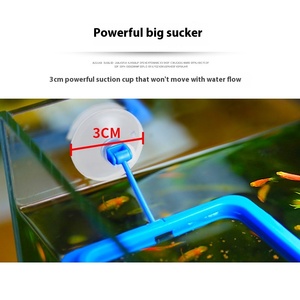 Jeneca 떠 다니는 물고기 먹이 반지 광장 플라스틱 수족관 물고기 음식 포장 가방 거실 공간을위한 흡입 컵 - Product Image 3