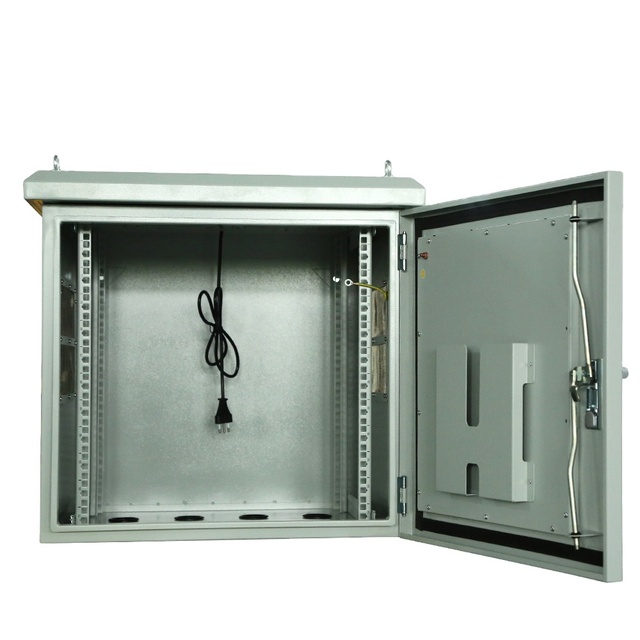 Wall Mount Outdoor Network Cabinet 9U with Fans RAL7035SN IP65-Rated Telecom Cabinet in Stock SPCC Steel