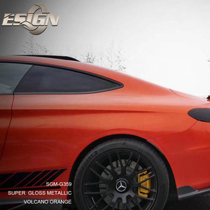 Super Gloss Metallic Volcano Orange Car Stickers Self Healing Anti-Scratch PVC <b>Vinyl</b> Body <b>Decals</b> Color-Changing Car Films - Product Image 6