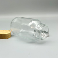 Pot en verre cosmétique vide de 250 ml, transparent, pour soins de la peau, avec couvercle à vis en plastique YMP