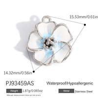 SUMMLY Vente en gros de perles de fruits et de fleurs en forme de goutte d'huile, pendentifs de couleur unie, breloques en acier inoxydable plaqué argent 18 carats, bijoux de mode