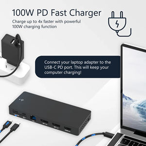 Syong 13 in 1 USB Docking Station C, 4K HDMI DP, RJ45 1000M, <span class=keywords><strong>3</strong></span> USB <span class=keywords><strong>3</strong></span>.<span class=keywords><strong>2</strong></span>/<span class=keywords><strong>3</strong></span>.0, sd/tf, เสียง<span class=keywords><strong>3</strong></span>.5มม., 100W PD, เข้ากันได้กับแล็ปท็อป - Product Image 3