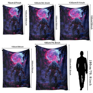 Manta de Franela con Diseño de Ballena en el Cielo Cósmico, Manta para Siesta, Lavable a Máquina, Resistente a la Decoloración, para el Hogar y la Oficina, Impresión Personalizada - Product Image 5