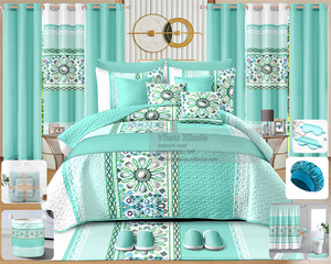 Literie 30 Pièces, Collection de Draps en Coton, Ensemble de Couvre-Lit et Literie avec Rideaux, Ensembles de Draps 30 Pièces, Tailles King et Queen pour Lit - Product Image 5