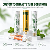 Tube de dentifrice bicolore en aluminium-plastique avec bouchon à vis, impression UV, couleur contrastée, emballage visuel tendance