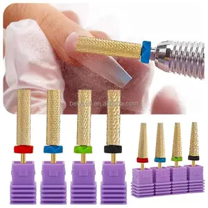 Chất Lượng Cao Vàng Siêu Dài Côn Nail Khoan Bits Thêm Dài Xi Lanh Bits Nhanh Chóng Sơn Móng Tay Gel Loại Bỏ Công Cụ Làm Móng Tay