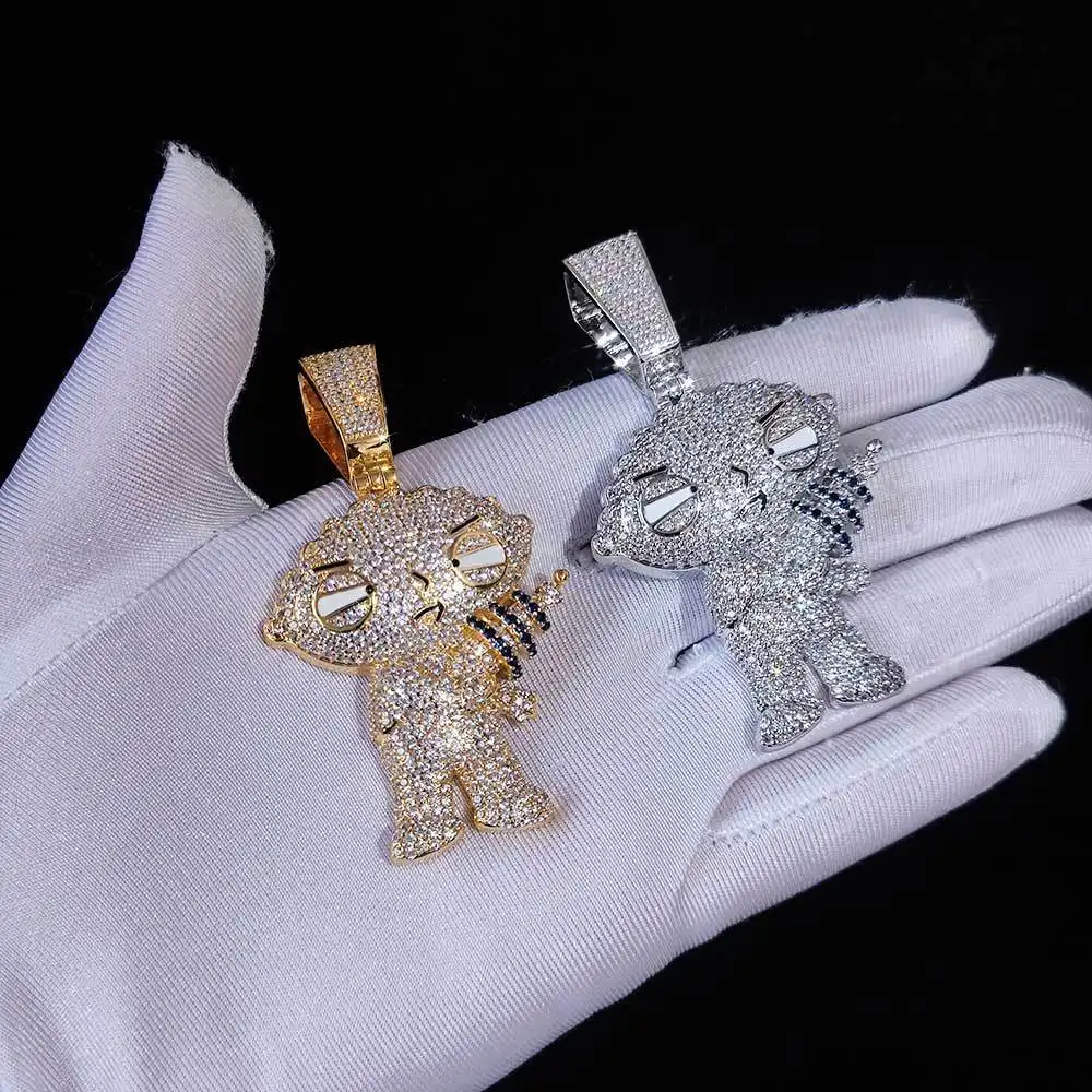 Sidan Family Guy Creative Cartoon Character Pendant Micro inlaid Zircon Fashion Brand Hip Hop Men's Fashion Accessories