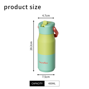 Botella de <span class=keywords><strong>Agua</strong></span> Aislada de Dos Tonos Houroffer de 400 ml, Termo de Acero Inoxidable con Tapa con Cierre para Niños y Adolescentes - Product Image 3